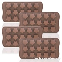DaKuan Stars Shaped Ice Tray  4 Packs Flexible Chocolate Molds  Reusable Stars Shaped Candy Making Molds  Food Grade Molds for Chocolate Molds  Homemade Soap - Brown - B07CCH21PG